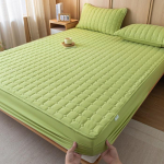 Nahas&otilde;bralik pestud puuvillane tepitud voodikate: Libisemiskindel, paks, tolmukindel Simmonsi kaitsja One Quilted Pillowcase