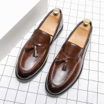 Kvaliteetsed Loaferid Meeste Ametlikud Jalan&otilde;ud &Auml;ri Slip-on &Auml;&auml;risega Nahast Jalan&otilde;ud Sinised Vabaaja Jalan&otilde;ud Mugavad Pehme Tallaga Mokassiinid 38 pruun