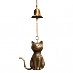 Kassi tuulekell v&auml;listingimustes Kassipoja disainiga tuulekell Aia metallist kassi kuju Riputatav m&auml;lestusornament veranda kaunistamiseks Kassis&otilde;prade kingitus A