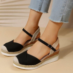 Wedge Heel Colored Casual Sandals Shoes For Women Elegant Round Toe Thick Sole Summer Sandals 43 must