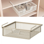 under Shelf Storage Basket Clothing Sorting Rack Sturdy Multiuse Underwear Box for Home White M