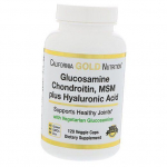 Kondroprotektor liigestele ja sidemetele, Glucosamine Chondroitin MSM pluss h&uuml;aluroonhape, California Gold Nutrition 120kaps (03427001) 120vcaps