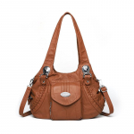 Naiste pehmest nahast &otilde;lakott suure mahutavusega kandekott keskealisele emale crossbody-kott pruun