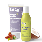 Tuco&reg; Kids K&otilde;&otilde;mavastane &scaron;ampoon 200 ml ja pusade harutaja juuksepalsam 100 ml, parabeeni- ja sulfaadivaba lastele alates 3. eluaastast - kombopakk