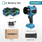 YOFIDRA 350M/S Harjadeta Elektriline Turboventilaator 3000W Juhtmevaba Jeti Lume Lehe Tolmu &Otilde;hupuhumise T&ouml;&ouml;riist Makita 18V Akule 2PCS 928VF Battery