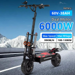 Boyueda S3 6000w 60v 38ah elektriline t&otilde;ukeratas kahe mootoriga eemaldatava istmega h&uuml;drauliline l&ouml;&ouml;gisummutus 11-tolline maastikurehviga escooter S3