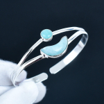 Amazoniit Kivi K&auml;sit&ouml;&ouml; Mansett K&auml;ev&otilde;ru 925 Sterling H&otilde;be Mansett K&auml;ev&otilde;ru, Amazoniit K&auml;ev&otilde;ru Naisele, Unisex K&auml;ev&otilde;ru, S&otilde;brap&auml;eva Kingitus 7 sinine