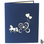 3D h&uuml;pik-armastusekaart naisele ja t&uuml;druks&otilde;brale kingitus s&otilde;brap&auml;evaks, aastap&auml;evaks, pulmakutse, tervitus-, t&auml;nukaardid Other sinine