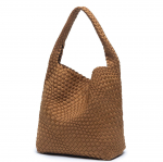Stiilne k&auml;sitsi kootud suure mahutavusega ema-laps-tote kott mitmek&uuml;lgse &otilde;larihmaga 36x16x30 cm pruun