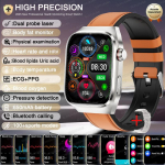 2025 Uued AI Laserdiagnostika Tervise Nutikellad Meestele EKG+PPG Vere lipiidid Kusihappe S&uuml;dame l&ouml;&ouml;gisagedus Verer&otilde;hk Spordi K&otilde;ne Nutikell Brown Leather