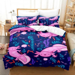 Kawaii looma Axolotl voodipesukomplekt Voodikate T&auml;iskasvanu Laste magamistoa kaunistus Tekikott Padjap&uuml;&uuml;rikomplekt &Uuml;heinimese Twin T&auml;is Suur Queen King Suurus EU Twin(135x200cm)