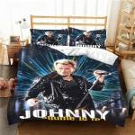 Prantsuse rokklaulja J-Johnny Hallyday Voodipesukomplekt &Uuml;heinimese Twin T&auml;is Queen King Suurusega Voodikomplekt T&auml;iskasvanute Laste Magamistoa Tekikoti Komplektid EU single(135x200cm)