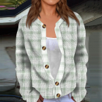 Moodne naiste ruuduline mustriga pikkade varrukatega kootud kardiganist n&ouml;&ouml;biga jakk M