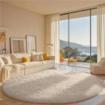 2x2m &Uuml;mmargune vaip magamistuppa, &Uuml;limalt kohevad &uuml;mmargused vaibad beebituppa, Karvane vaip lastele, Laste tuppa, Armas pehme karvane vaip t&uuml;drukute kodu sisustuseks 200*200cm (Runner)