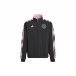 Adidas Miami International Kahepoolne Treeningjakk Seisva Krae ja T&auml;is-T&otilde;mblukuga Meeste Jakk Must Roosa HU0061 XS