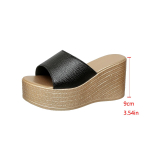 Moodsad Aphixta Nahast Suvised Sandaalid 9cm Kiilkontsaga Tuhvlid Naistele Platvorm-Mokassiinid Sandaalid Klotskingad Sandaalid Suur Suurus 43 35 must