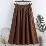 Moodne Midi pikk seelik Naiste Elegantne Korea stiil Uus vabaaja Harajuku Vintage A-line &uuml;hev&auml;rviline k&otilde;rge v&ouml;&ouml;kohaga seelik 2XL