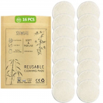 Disques Tampons D&eacute;maquillants - Bio - Lot de 16 - R&eacute;utilisables - Lavables - Doux en Microfibre