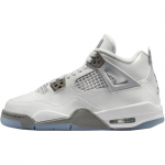 Air Jordan 4 Retro GS Photon Dust Blue Chill Laste tossud Hall Flat-Pewter Valge HV4401-014 36.5