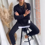 S&uuml;gisene lapitehnika lahtine kaheosaline komplekt naistele Moodne pikkade varrukatega pulloverikost&uuml;&uuml;m Vabaaja kapuutsiga dressipluus Spordip&uuml;ksid Outfits XXXXXL