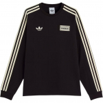 Adidas Originals X Oasis Koost&ouml;&ouml; 3-triibuline SS25 Tuuri Slim Fit &Uuml;mmargune kaelus Vintage Pehme pikkade varrukatega T-s&auml;rk Unisex Topid Must KT-3428 M