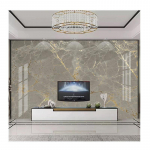 3D-tapeet Moodne kuldne hall marmorist seinamaaling Elutoa televiisori diivan Luksuslik kodukaunistus Seinamaalingud Freskod 200 cm(W) x 140 cm(H)