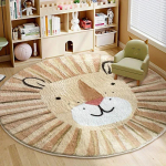Elutoa vaip &uuml;mmargune multifilm armas l&otilde;vi vaibad magamistoa vaip p&otilde;himatt pehme kohev laste pl&uuml;&uuml;svaip kodu kaunistus m&auml;nguri matt 80cm 31.5inch beige