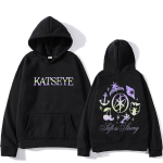 Katseye moes pusa Mehed Naised 2025 &uuml;legabariidiline Pikkade varrukatega riided Vabaaja dressipluusid vintage Unisex kehasoojendaja Kapuutsiga pulloverid S black