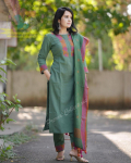 India disaineri peokleit Khadi puuvillane salwar-&uuml;likond naistele Bollywoodi top tuunika kurti kleit M roheline