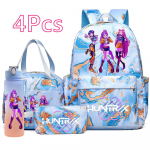 4 tk/komplekt Multikas K-Pop tr&uuml;kiga Seljakott K&auml;ekott Pennikarp 750 ml veepudeliga Teismelisele Poisile T&uuml;drukule Koolikott Suure Mahutavusega Raamatukott Mochila