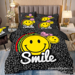 Kuum M&uuml;&uuml;k 3D Digitaaltr&uuml;kk Hip-Hop Graffiti Naerun&auml;gu Voodipesu Padjap&uuml;&uuml;r Tekikott Kolmeosaline Komplekt quilt cover 70 * 133 2pcs yellow