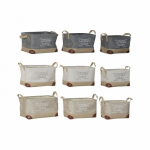 Lot de paniers - 40 x 30 x 24 cm - Gris beige - Marron clair - Polyester hall