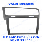 MIB Screen Bezel For VW Golf 7 MK7 Golf 7.5 MK7.5 OEM 8 inch/9.2 inch Piano Black MIB Radio Frame Panel Plates Decorative Frame Black 8 inch