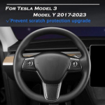 3PCS For 17-23 Tesla Model 3 Y Carbon Fiber ABS steering wheel patch Cover Trim