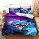 Stitch tr&uuml;kitud magamistoa voodipesukomplekt tekikott J&otilde;ulukingitused Mugavus Multikas Padjap&uuml;&uuml;riga lastele sobiv ja t&auml;iskasvanutele AU Single(140*210cm)3pcs