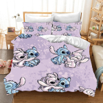 Stitch Anime Kodu Magamistuba Tekk P&otilde;hjamaade pol&uuml;estermaterjal sobib lastele ja t&auml;iskasvanutele 3-osaline komplekt AU Double(180*210cm)3pcs