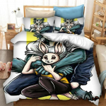 Anime Beastars 3D Prindiga Voodipesu Komplekt Tekikatted Padjap&uuml;&uuml;rid Tekk Voodipesu Komplektid Voodipesu Voodipesu Kodu Tekstiilid EU Single(135*200cm)3pcs