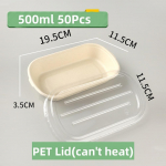 50 tk Uus biolagunev &uuml;hekordne bento karp 500/700 ml K&uuml;psetamine Kook Toidun&otilde;ud Plastikust kaas kaanega Suupistekarp