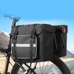 25L Large Capacity Bicycle Rear Carrier bag for bike Side Reflective Tail Seat Luggage black