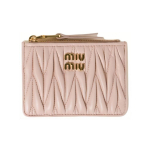 MIU MIU tepitud nappa nahast rahakott metallt&auml;hega t&otilde;mblukuga sulgemiseks naistele, helesinine Gift Box Set (Basic Set + Original Box) roosa