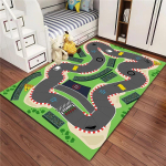 3D Prinditud Laste M&auml;ngumatt Linna Liikluskaart Suur Ala Vaip elutuppa Magamistuppa Laste M&auml;ngimiseks Libisemiskindel P&otilde;randakaunistus Matt Kingitus 40x60cm (16x24in) green