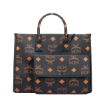 MCM M&uuml;nchen Visetos Maksimaalse Logoga Napa Nahast Kandekott Suured Naiste K&auml;ekotid Must MWTDABO02BK001 Basic Set (Bag+Dust Bag)