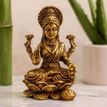 V&auml;ike messingist Lakshmi kuju puja jaoks, 49 mm