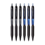 uni-ball Jetstream SXN101 0.7mm rullpallpliiatsid, 6 tk pakis, sujuvalt kirjutavad, sinine ja must tint
