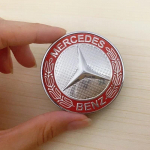 3D ABS Logo Auto Esiv&otilde;re Esikatte Embleemi Kleebis Mercedes Benz W203 W204 W205 W206 W212 W213 W221 W222 W223 jaoks Tarvikud 44mm metal silver