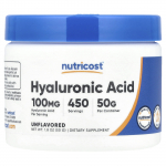 Nutricost, h&uuml;aluroonhape, maitsestamata, 1,8 untsi (50 g)