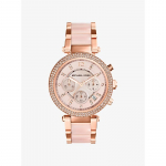 Michael Kors Parker Roosa Kuldse Tooniga Roosa Atsetaadist K&auml;ekell MK5896 roosa kuldne v&auml;rv