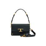 Tods T-logoga nahast akordion-tote kott Naiste k&auml;ekotid Must XBWTSIN0100RORB999 Gift Set(Basic Set+Box+Shopping Bag) black