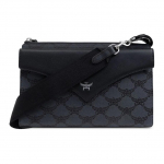 MCM Lauretos Logo T&otilde;mblukuga Kangast &Otilde;la Crossbody Sidurikott V&auml;ike Meeste sidurikott Hall MXZEAAC02ED001 Basic Set (Bag+Dust Bag)
