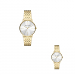 ARMANI EXCHANGEAE K&auml;ekell Kvartsmehhanism Roostevabast terasest rihm 36mm Kuldne sihver Naiste kell AX5579 Champagne Watch Dial